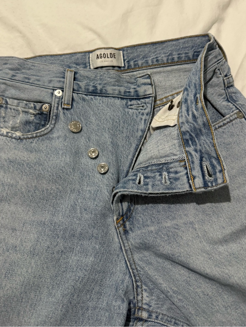 Agolde Light Blue Straight Leg Jeans - 22 waist - Picture 4 of 15